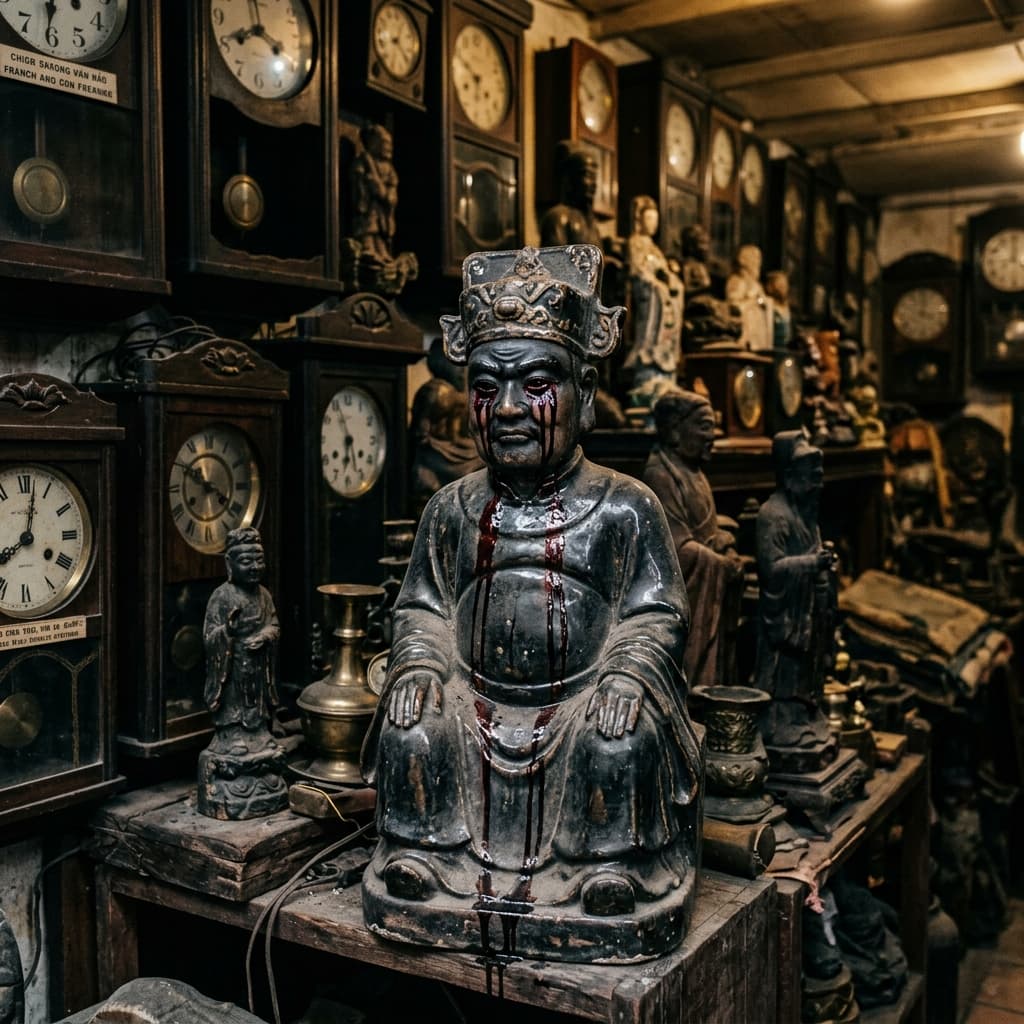 Bức Tượng Gốm Khóc Ở Tiệm Đồ Cổ